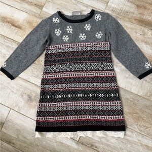Hanna Andersson Gray and Black Knit Sweater Winter Kids Dress
